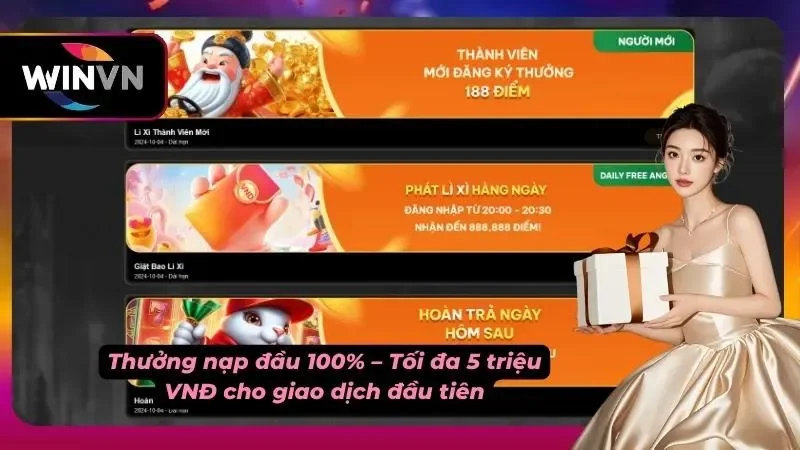 Giao dịch đầu tiên được cộng thêm giá trị thưởng hấp dẫn
